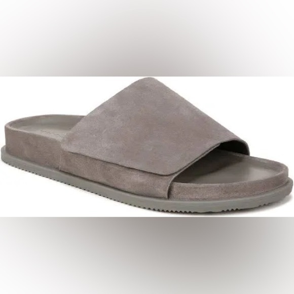 NWOT Vince Del Rey Men's Gray Suede Slide Sandal - Picture 3 of 4